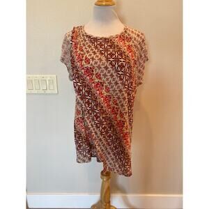 Sundance  Josette Linen Boho Top Asymmetrical Drape Size Large